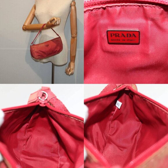 PRADA Accessory Pouch Nylon Red Auth 83667 - Picture 14 of 15